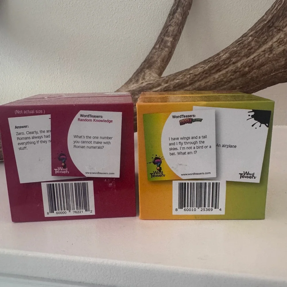 WordTeaser Card Game Set Random Knowledge & Riddle Me This Conversation Starters - Picture 2 of 4